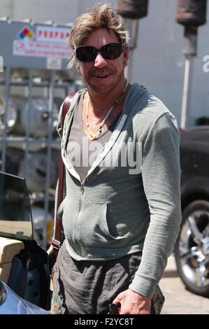 Mickey Rourke goes for lunch at Cafe Roma  Featuring: Mickey Rourke Where: Los Angeles, California, United States When: 25 Jul 2015 Stock Photo