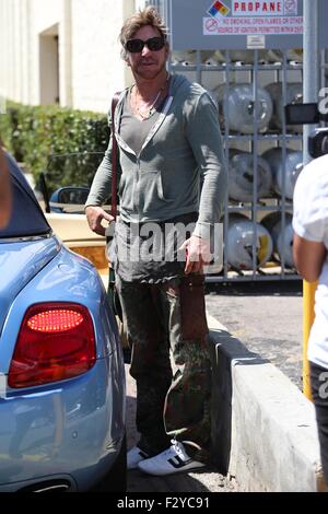 Mickey Rourke goes for lunch at Cafe Roma  Featuring: Mickey Rourke Where: Los Angeles, California, United States When: 25 Jul 2015 Stock Photo