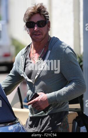 Mickey Rourke goes for lunch at Cafe Roma  Featuring: Mickey Rourke Where: Los Angeles, California, United States When: 25 Jul 2015 Stock Photo