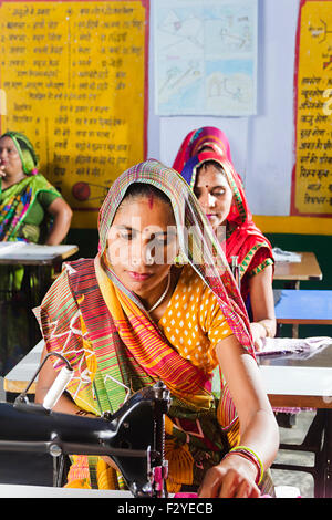 4 indian rural  woman Worker Tailor Stock Photo