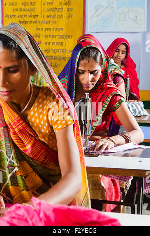 4 indian rural  woman Worker Tailor Stock Photo