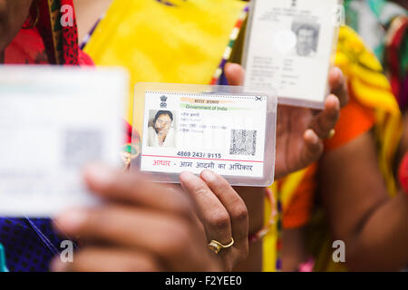 indian rural Villager group crowds Election Voting Stock Photo