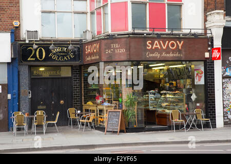 LONDON - SEPTEMBER 2ND: The exterior of the Savoy sandwich bar on September the 2nd, 2015 in London, england, uk. The Savoy qual Stock Photo