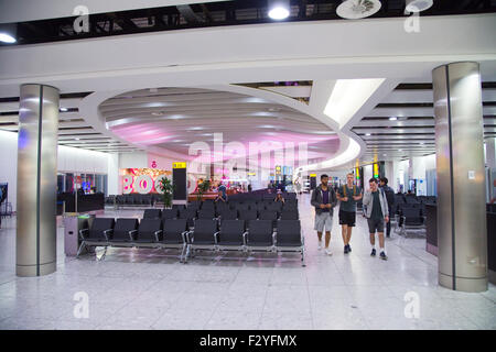 LONDON - SEPTEMBER 5TH: Departure lounge at heathrow airport on September the 5th, 2015 in London, england, uk. Heathrow is one  Stock Photo