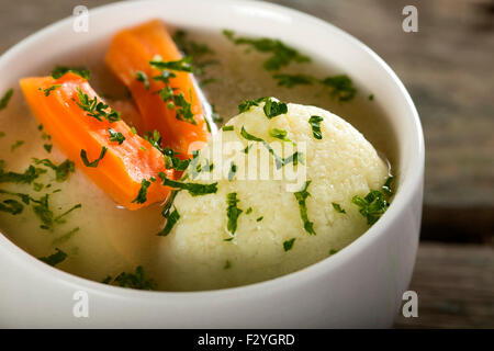 Close up of bowl with dumpling soup Stock Photo