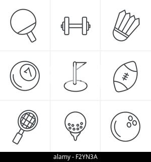 Line Icons Style Sport icons Set, Vector Design Stock Vector
