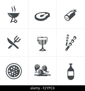 party and grill icon set Stock Vector
