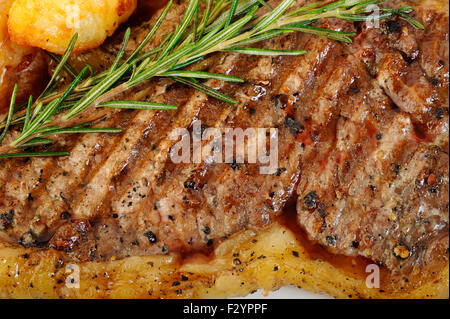 Cooked T-bone steak Stock Photo