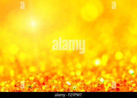 Abstract blurred bokeh yellow background Stock Photo