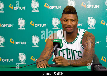 September 25, 2015; Waltham, MA, USA; Boston Celtics guard Avery ...