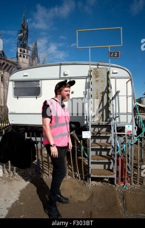 Dismaland, Bemusement Park, The Astronaut's caravan by Tim Hunkin and Andy Plant. Stock Photo