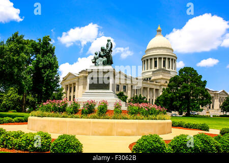 Monument to Confederate women stands in the grounds of the Arkansas State Capitol in Little Rock. Stock Photo