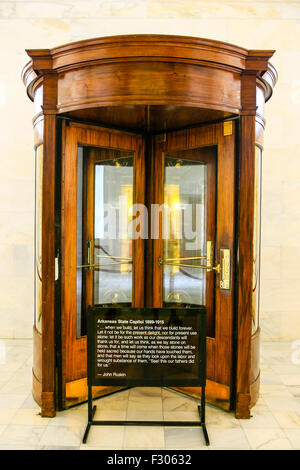 The Revolving doorway into the entrance hall of the Arkansas State Capitol building in Little Rock Stock Photo