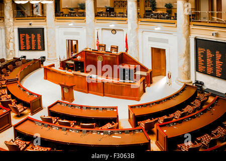 House of Representatives chamber inside the Arkansas State Capitol building in Little Rock Stock Photo
