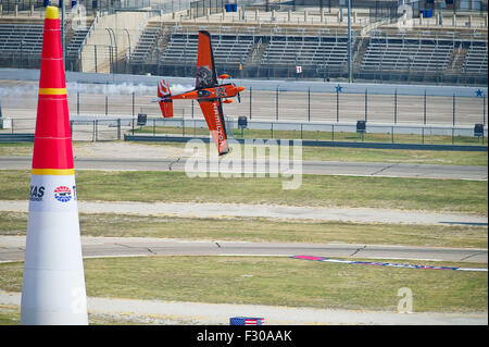 Texas Motor Speedway. 26th Sep, 2015. Red Bull Air Race Master Pilot Nicolas Ivanoff #27 in action at Texas Motor Speedway. Fort Worth, TX. Mario Cantu/CSM/Alamy Live News Stock Photo