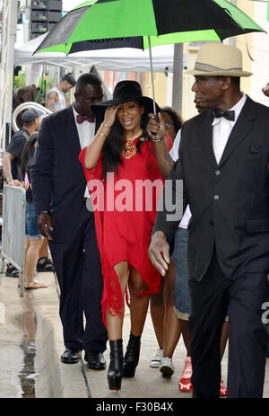 Overtown Music and Arts Festival - Backstage  Featuring: Melanie Fiona Where: Miami, Florida, United States When: 26 Jul 2015 Stock Photo