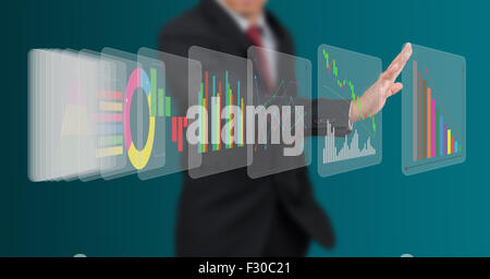 man with digital display technology Stock Photo