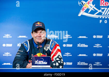 Texas Motor Speedway. 26th Sep, 2015. Red Bull Air Race Pilot Kirby Chambliss post race Press Conference at Texas Motor Speedway. Fort Worth, TX. Mario Cantu/CSM/Alamy Live News Stock Photo