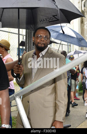 Overtown Music and Arts Festival - Backstage  Featuring: Carl Thomas Where: Miami, Florida, United States When: 26 Jul 2015 Stock Photo