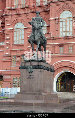 Marshal Zhukov statue monument. Moscow. Russia Stock Photo