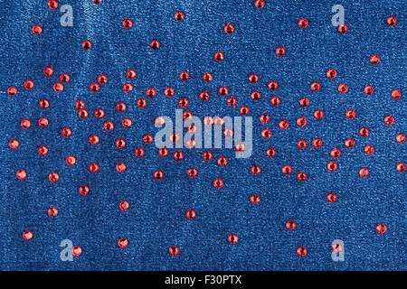Canvas Of Red Rhinestones. Background Stock Photo, Picture and
