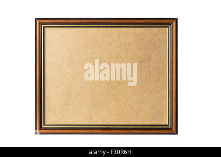 Wooden picture frame 3-color shade and gold. Backing board- can be removed with 1 step selection (image is selection friendly) Stock Photo