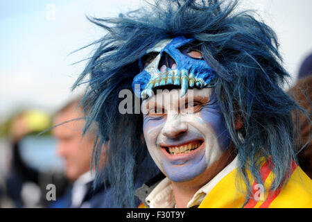 Leeds, UK. 27th Sep, 2015. A Scottish fan soaks up the atmosphere before Match 18 of the Rugby World Cup 2015 between Scotland and USA, Elland Road, Leeds, England (Photo by Rob Munro/CSM) Credit:  Cal Sport Media/Alamy Live News Stock Photo