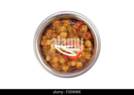 Delicious Indian Chickpea Curry Channa Masala On White Stock Photo