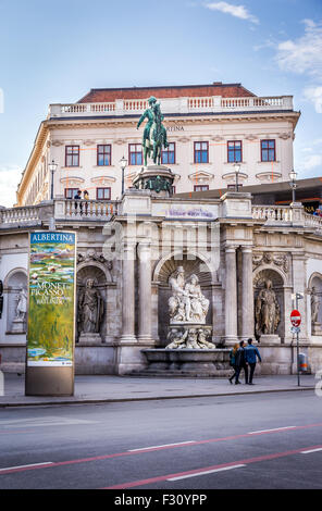 VIENNA, AUSTRIA - JUNE 19, 2015: street view on famous Albertina museum in Vienna, Austria Stock Photo