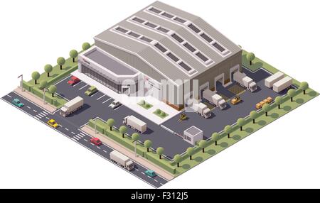 Vector isometric warehouse Stock Vector