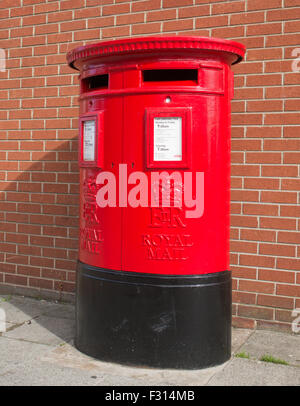 Royal Mail Double aperture pillar box Ashington, Northumberland, England, UK Stock Photo