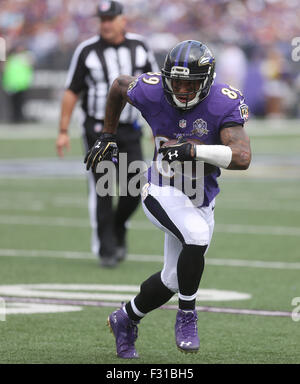 Baltimore, Maryland, USA. 27th Sep, 2015. Baltimore Ravens WR Steve Smith Sr. (89) in action during a matchup against the Cincinnati Bengals at M&T Bank Stadium in Baltimore, MD on September 27, 2015. Credit:  Cal Sport Media/Alamy Live News Stock Photo