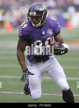 Baltimore, Maryland, USA. 27th Sep, 2015. Baltimore Ravens WR Steve Smith Sr. (89) in action during a matchup against the Cincinnati Bengals at M&T Bank Stadium in Baltimore, MD on September 27, 2015. Credit:  Cal Sport Media/Alamy Live News Stock Photo