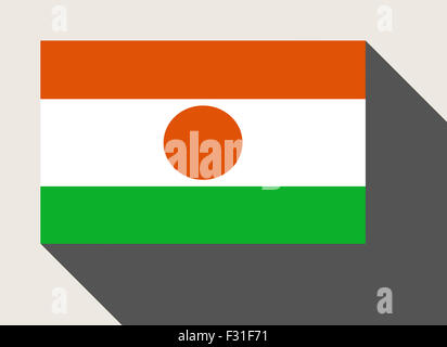 Niger flag in flat web design style. Stock Photo