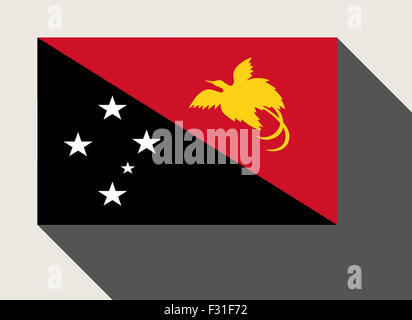 Papua New Guinea flag in flat web design style. Stock Photo