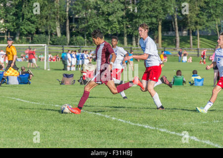 American high school soccer game Stock Photo