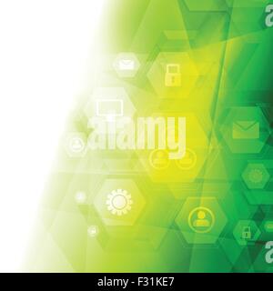Abstract bright green tech background. Vector design Stock Vector