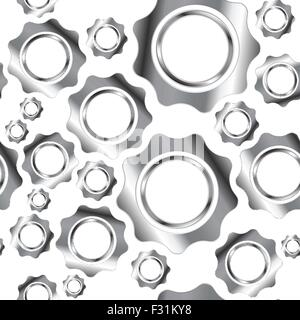 Metal gears abstract seamless background. Vector design Stock Vector