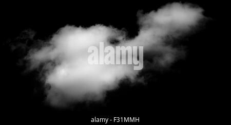Real white and grey cloud looking like steam isolated on white background. Cloud of white smoke. Stock Photo