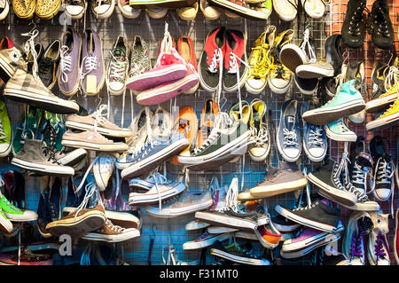 Second-hand trainers at Chatuchak Market, Bangkok Stock Photo