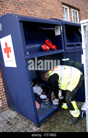 Copenhagen, Denmark. 28th September, 2015. Male from red cross empty ...