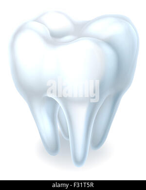 A healthy shiny white 3d tooth dental illustration Stock Photo