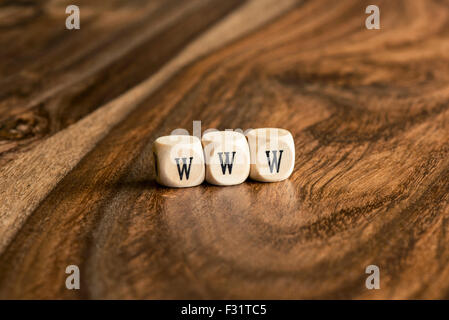 WWW word background on wood blocks Stock Photo