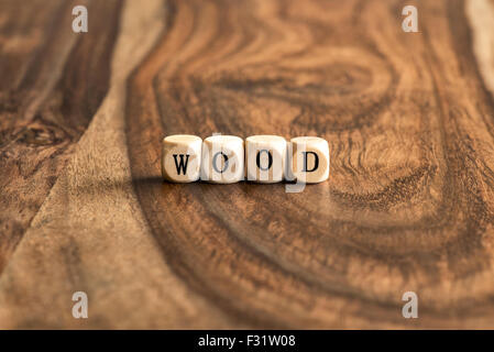 WOOD word background on wood blocks Stock Photo