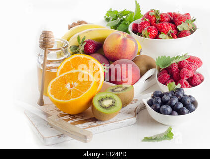 Healthy Mix Of Natural Honey With Different Nuts In A Jar On Blue Concrete  Background Stock Photo, Picture and Royalty Free Image. Image 109224603.
