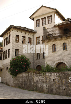 Ethnographic Museum hosted in a tower house (Kulla). Gjirokastra. Albania. Stock Photo