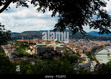View from Gellert Hill, River Danube, Budapest, Hungary, Stock Photo