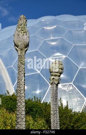 A view of the Biomes at the Eden Project in Cornwall Stock Photo