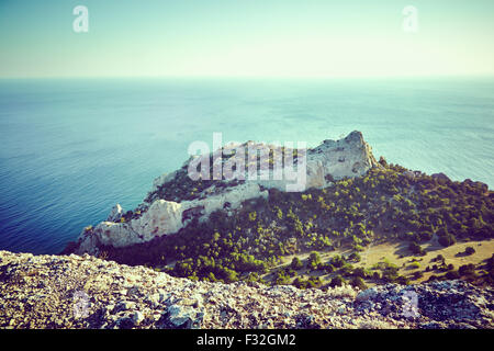 Mountains and sea at sunset. Crimea landscape. Nature background Stock Photo