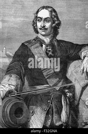 Peter the Great, Peter I or Pyotr Alexeyevich Romanov (1672 – 1725) ruled the Tsardom of Russia and later the Russian Empire from 1682 until his death. Stock Photo